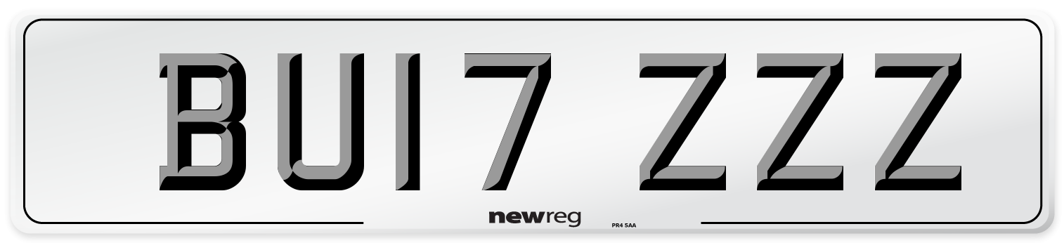 BU17 ZZZ Number Plate from New Reg